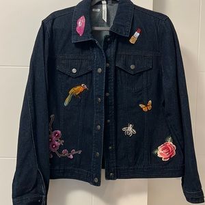 Denim jean jacket with fun embroidery!